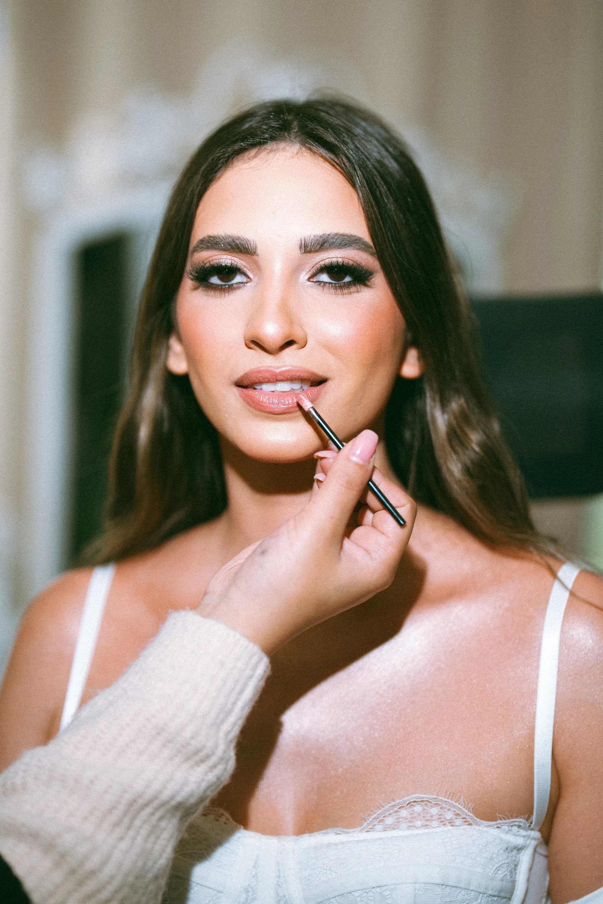 Radiant, dewy skin finish by Novauria Aesthetics - glowing bridal complexion with soft glam makeup